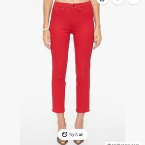Pistola Monroe High Rise Crop Pants in Red